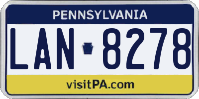 PA license plate LAN8278