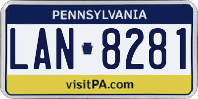 PA license plate LAN8281