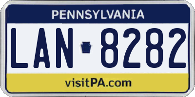 PA license plate LAN8282