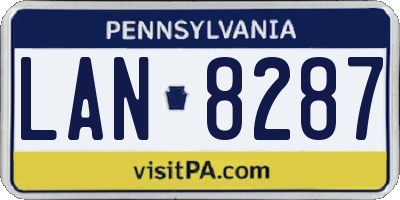 PA license plate LAN8287