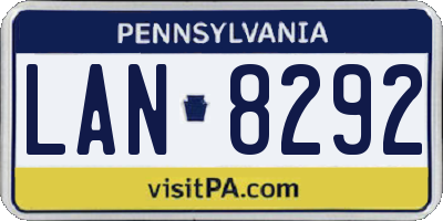 PA license plate LAN8292