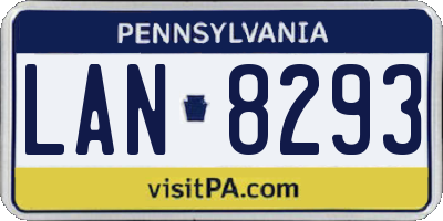 PA license plate LAN8293
