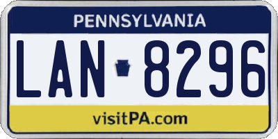 PA license plate LAN8296