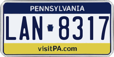 PA license plate LAN8317