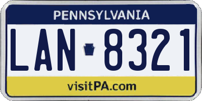 PA license plate LAN8321
