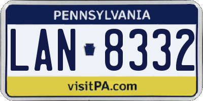 PA license plate LAN8332
