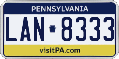 PA license plate LAN8333