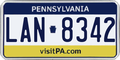 PA license plate LAN8342