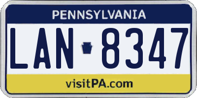 PA license plate LAN8347
