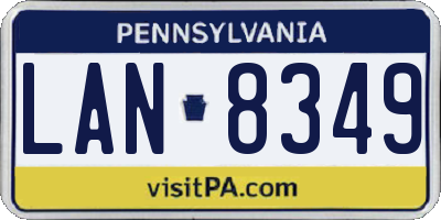 PA license plate LAN8349
