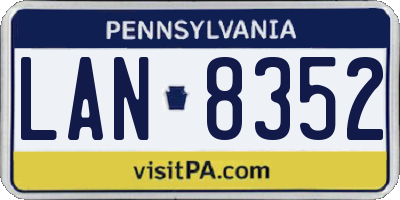 PA license plate LAN8352