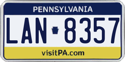 PA license plate LAN8357