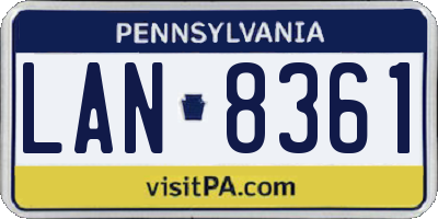 PA license plate LAN8361