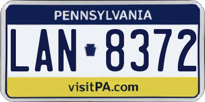 PA license plate LAN8372