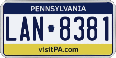 PA license plate LAN8381