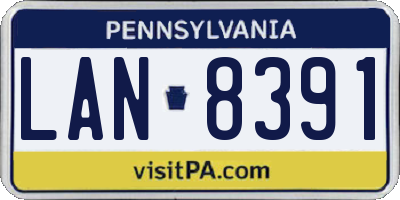 PA license plate LAN8391