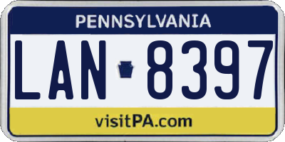 PA license plate LAN8397