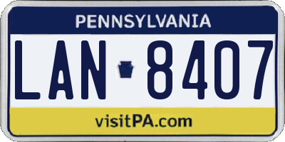 PA license plate LAN8407