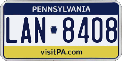 PA license plate LAN8408