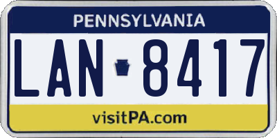 PA license plate LAN8417
