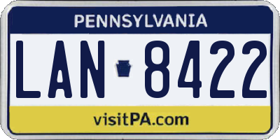 PA license plate LAN8422