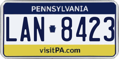 PA license plate LAN8423