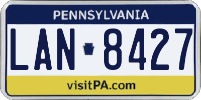 PA license plate LAN8427