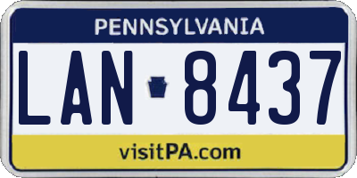 PA license plate LAN8437