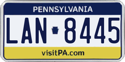 PA license plate LAN8445