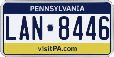 PA license plate LAN8446