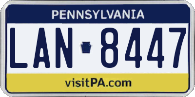 PA license plate LAN8447