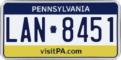 PA license plate LAN8451