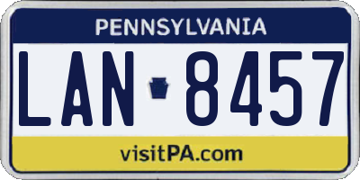 PA license plate LAN8457
