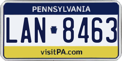 PA license plate LAN8463