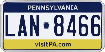 PA license plate LAN8466