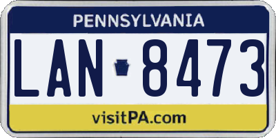 PA license plate LAN8473