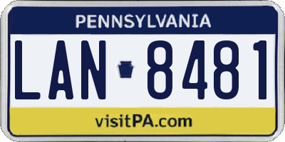 PA license plate LAN8481