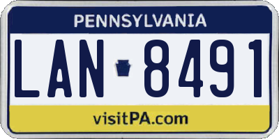 PA license plate LAN8491