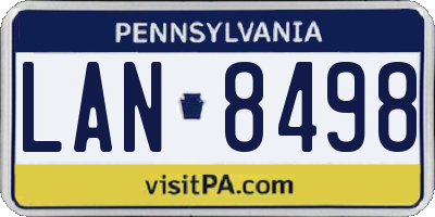 PA license plate LAN8498