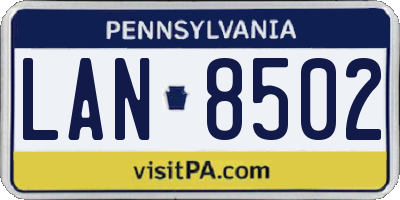 PA license plate LAN8502
