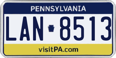 PA license plate LAN8513