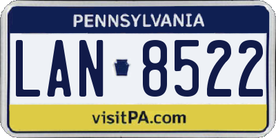 PA license plate LAN8522