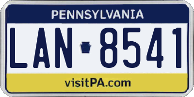 PA license plate LAN8541
