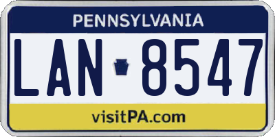 PA license plate LAN8547