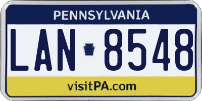 PA license plate LAN8548