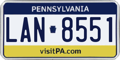 PA license plate LAN8551