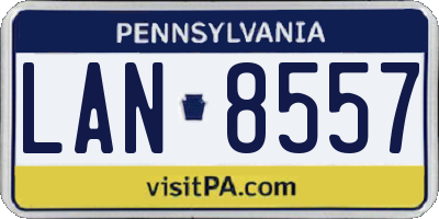 PA license plate LAN8557