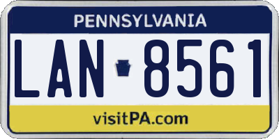 PA license plate LAN8561