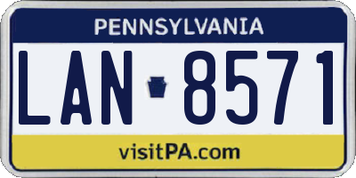 PA license plate LAN8571