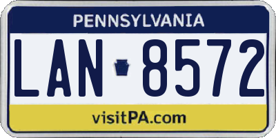 PA license plate LAN8572